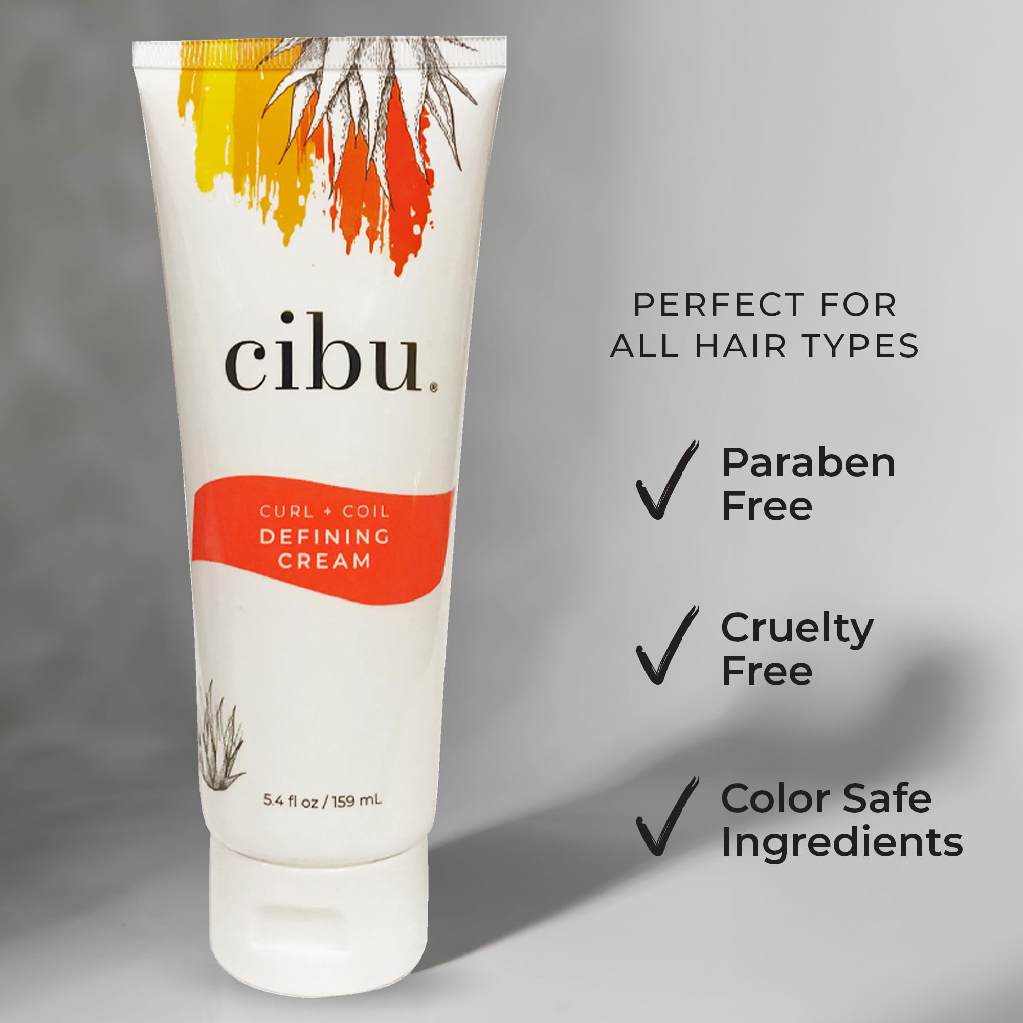 CIBU Curl + Coil Defining Cream for Textured Hair, 5.4 oz