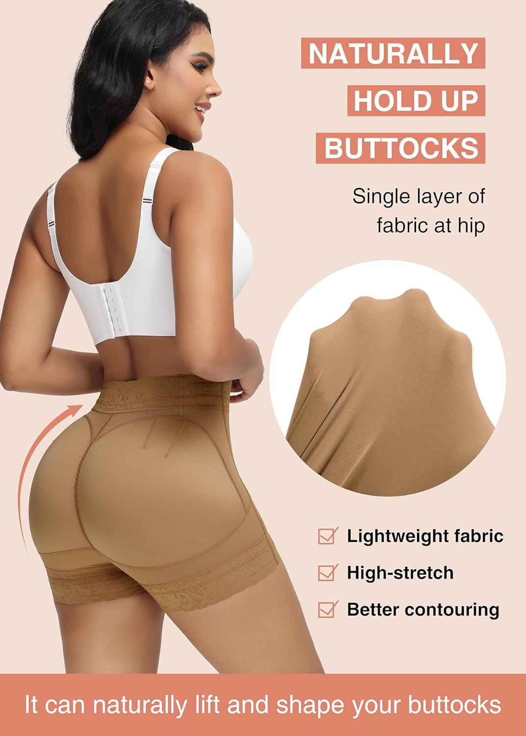 SHAPSHE Butt Lifting Shapewear for Women Tummy Control Body Shaper Shorts Slimmer Flat Tummy Butt Shaper Panties - Image 3