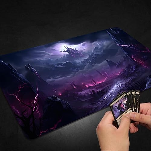 Miniatura 5 de Malqiqi Tapete de juego para MTG, con bolsas de almacenamiento gratis, tapete de juego de 24 x 14 pulgadas, TCG y tapete de juego de mesa para