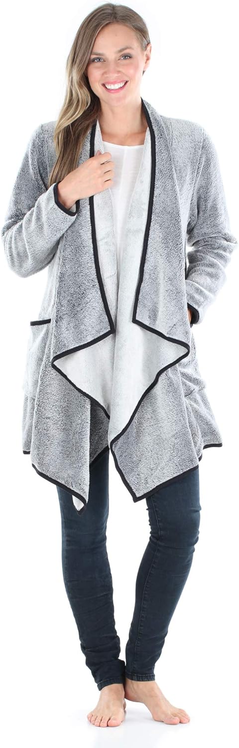 Sleepyheads Women's Fleece Long Sleeve Robe Sherpa-Lined Hooded Bathrobe… - Image 4