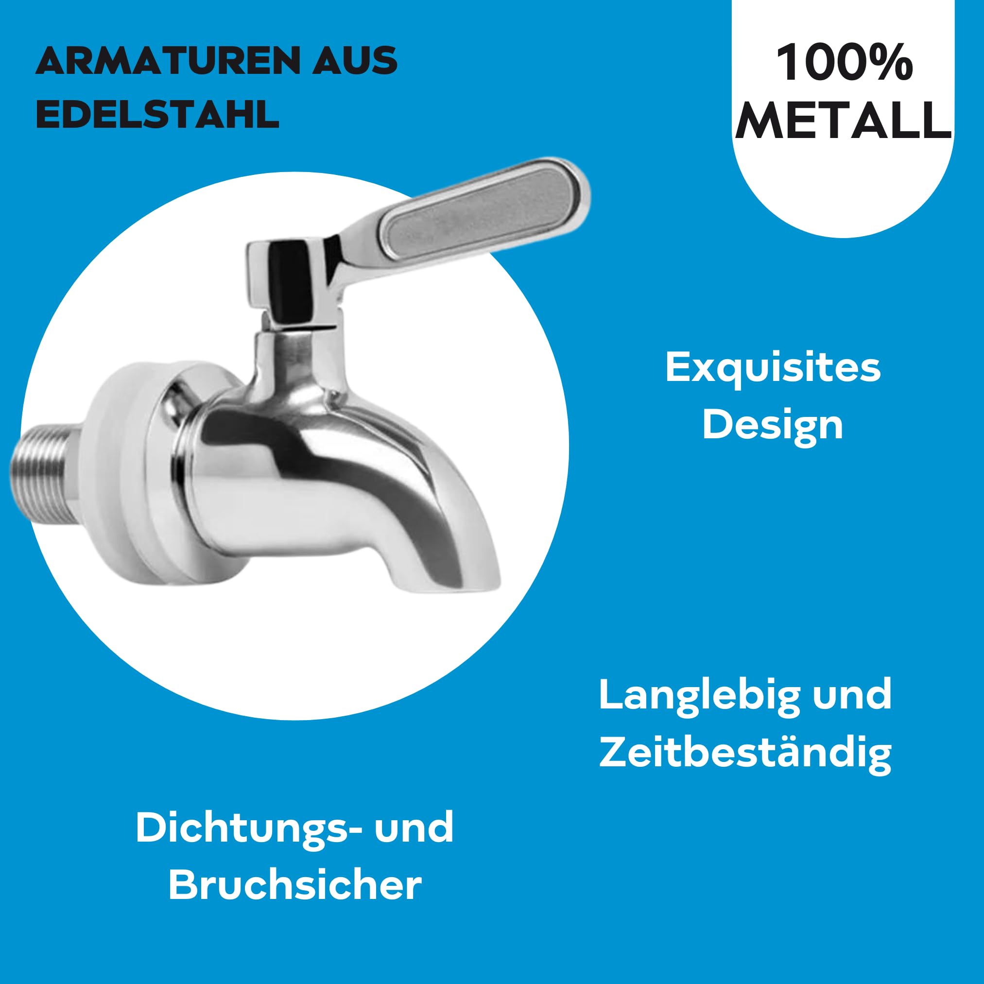 Schwerkraft-Wasserfiltersystem, 304-Edelstahl-Arbeitsplattensystem, 8,5 Liter, 100% Edelstahlhahn und 2 Premium-Kerzenfilter. (Silberglanz, 8.5L)