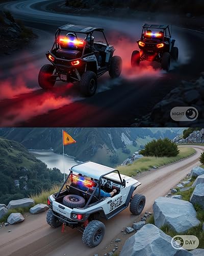 Miniatura 7 de Barra de luz LED UTV de 30 pulgadas con soporte de montaje en jaula de rollo de 1.75 a 2 pulgadas, barra de luz trasera con luces de freno, marcha,