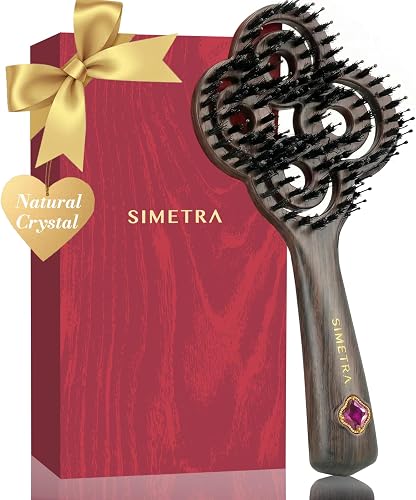 SIMETRA Lucky Hair Brush for Women & Men, 14K Gold Plated Wet Brush Detangling B