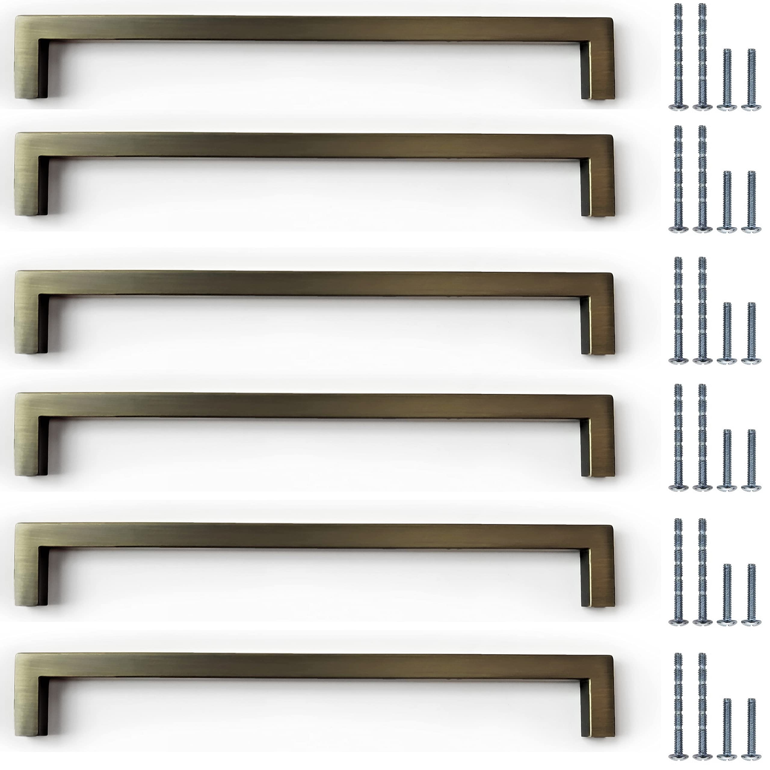 French Furniture Fittings Bronze Matt Antique Brass Finish Kitchen Cabinet D Pull Handles - Set Of Cupboard Drawer Handles Available In 128Mm, 160Mm And 192Mm (192Mm Between Fixings) Size 6