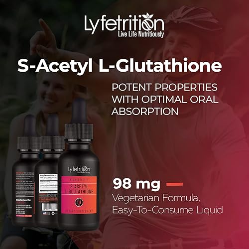 Miniatura 4 de S-acetil L-glutatión 98 mg, líquido de 4 onzas, 220 porciones, fabricado en Estados Unidos, absorción rápida, ingredientes potentes de calidad,