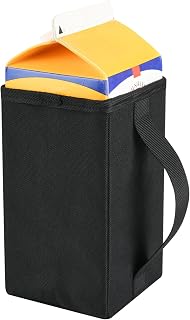 Beautyflier Half Gallon Milk, Juice, or Beverage Carton Holder with Handle, Reusable Nylon Holder Bag Compatible with 64 OZ/Half Gallon Milk Carton, for Seniors, Kitchens, Restaurants (Holder Only)