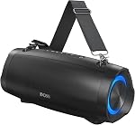 DOSS Boom extrême Pro D100 Haut-parleur Bluetooth avec 140W Le pic, 70W Bold Sound, Extra Bass, 24H Temps de jeu, lumières Beat-Sync, IPX6 Imperméable, Bracelet portable pour l'extérieur, Camping-Noir