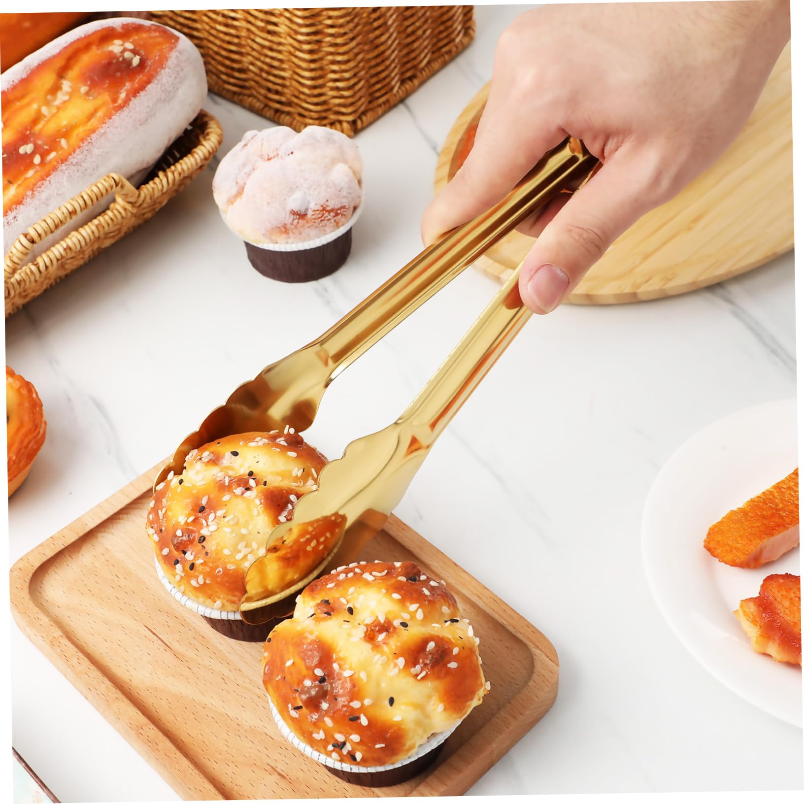 4pezzi Pinze Da Cucina Acciaio Inossidabile Per Barbecue Insalate e Servizio Utensili Multiuso Per Cucinare e Grigliare