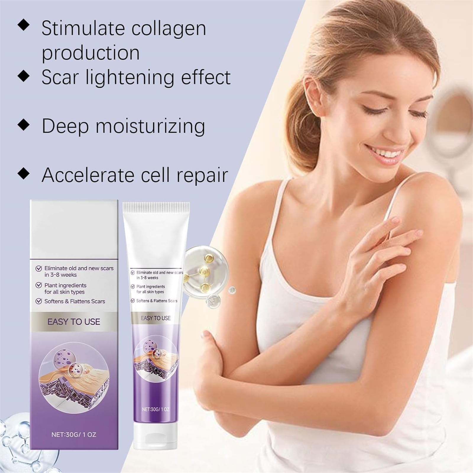 Gel per cicatrici avanzato, 2026 Nuova crema per cicatrici chirurgiche, crema per la rimozione delle cicatrici per tutti i tipi di pelle