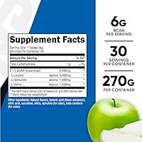 Vista 2 de Nutricost BCAA en polvo (manzana verde) 30 porciones, vegetariano, sin OMG, sin gluten, óptima relación 211