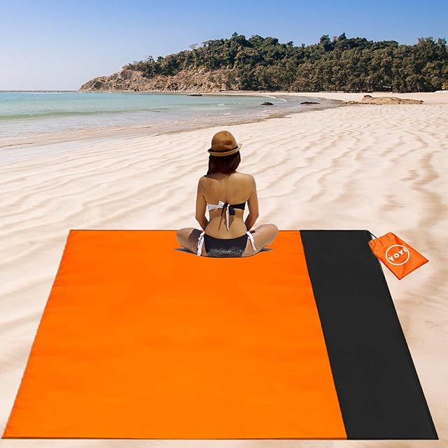 YOYI YOYI Beach Blanket, Beach Mat Picnic Blanket Waterproof Sandproof, Extra Large Portable Blanket Mat for Outdoor Travel, Camping, Hiking (210x175cm)