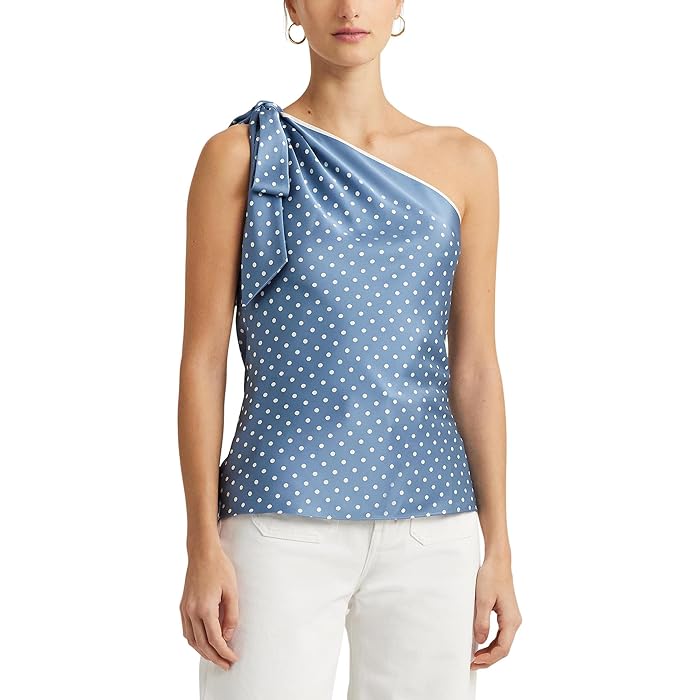 polka dot one shoulder top