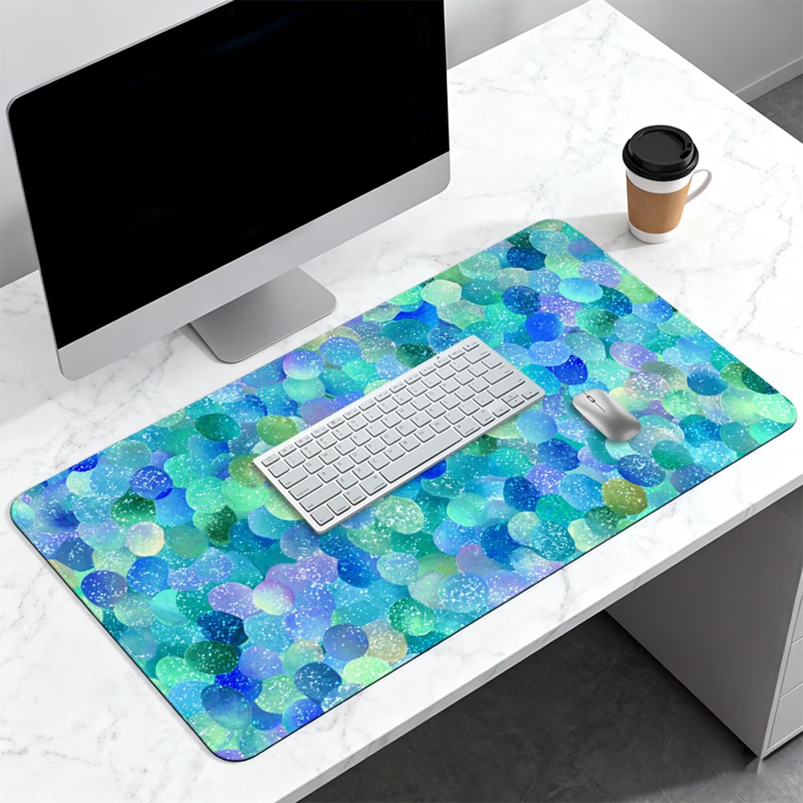 Niebieska podkładka pod mysz do gier, podkładka pod mysz XXL 1200x600 mm AVCE Gładka powierzchnia poprawia precyzję i szybkość, wodoodporna podkładka pod mysz antypoślizgowa do komputera, laptopa