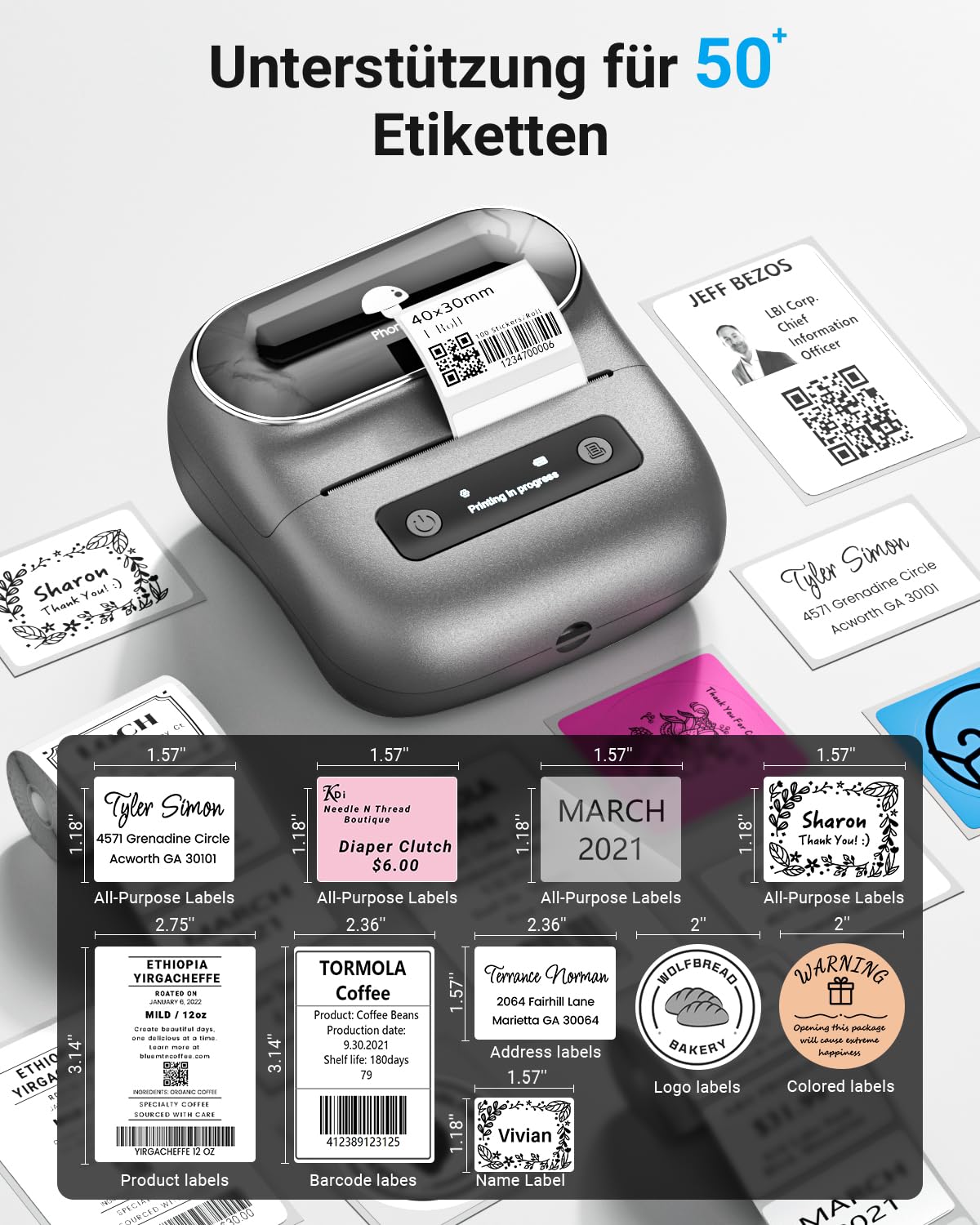 Stampante Etichette Bluetooth Phomemo M220 - Termica 20-75mm, Per Codici A Barre E Ufficio - Foto 11