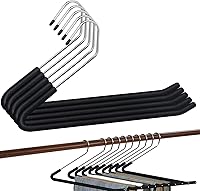 Vista 20 de Spring Fever - Perchas para pantalones de extremo abierto, antideslizantes, acolchadas con esponja, cromo, espuma resistente, ahorro de espacio