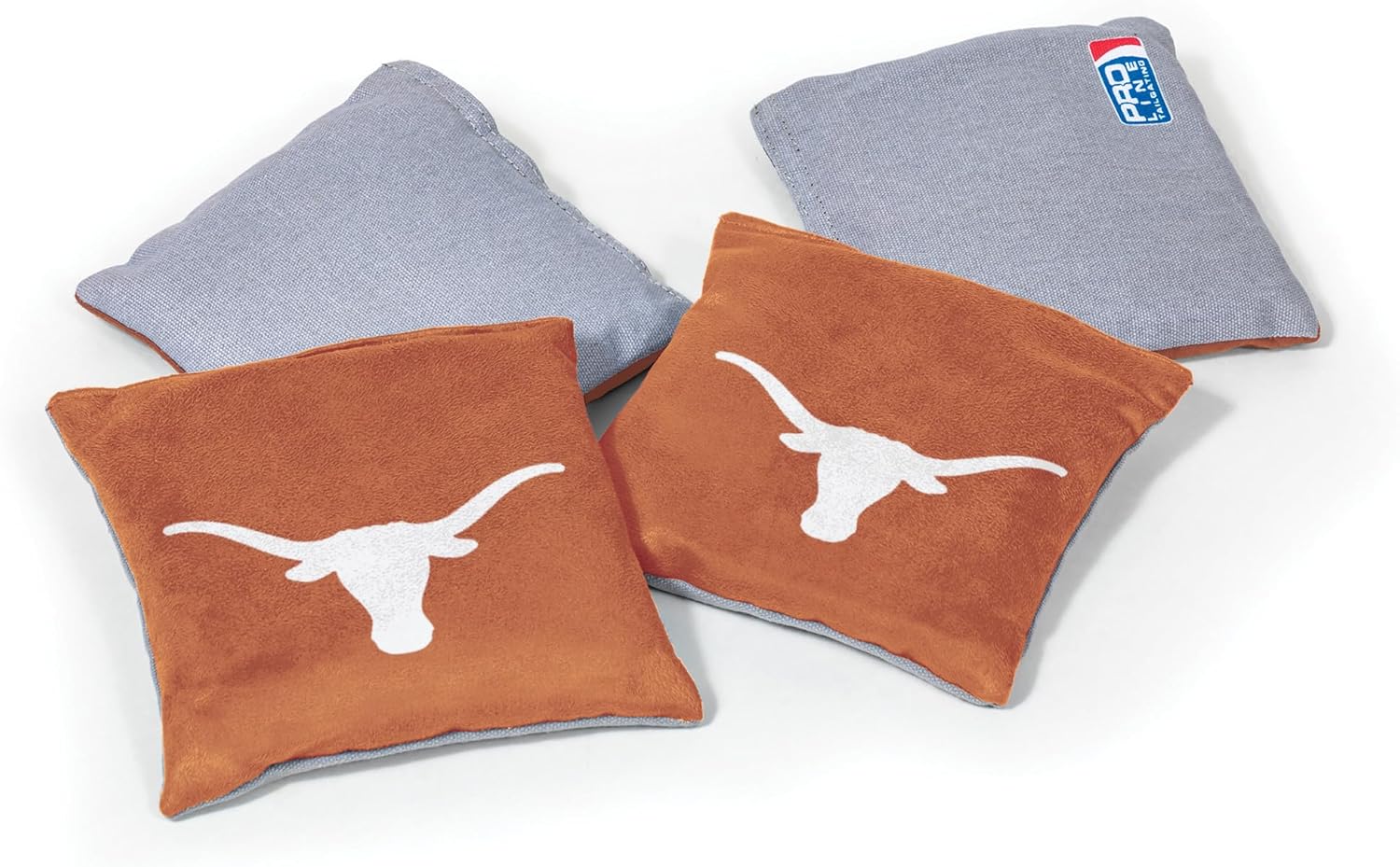 College Pro Football Texas Longhorns Dual-Sided Bean Bags by Wild Sports, 4 Pack - Premium Toss Bags for Cornhole Sets