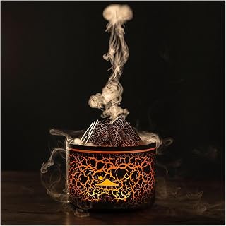 Essential Oil Diffuser,180ml Volcano Humidifier Flame AromaDiffuser,Jellyfish Mist Ring Aromatherapy Oil Humidifier with 7 Colors LED Lights & Timer,Super Quiet Oil Cold Mist Diffuser for Home Office