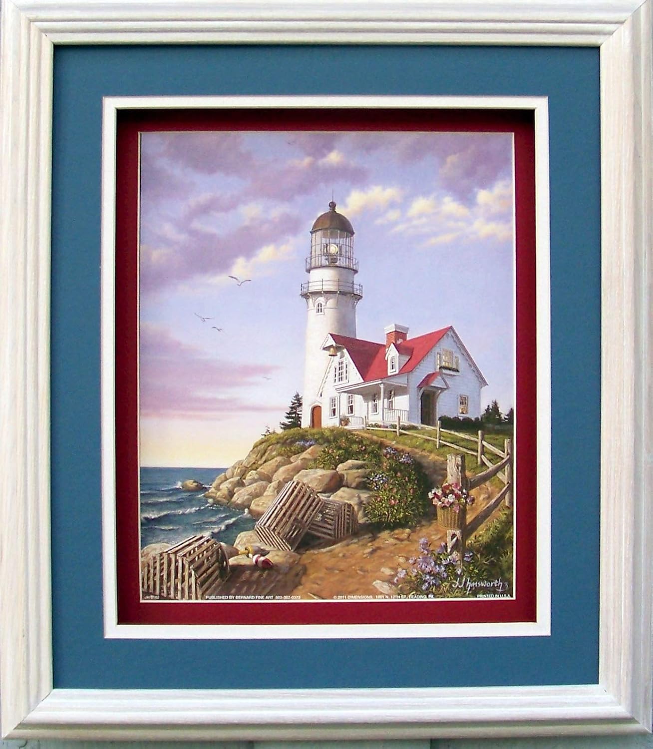 Red Roof Lighthouse II - Paper Tole 3D Decoupage Craft Kit Size 16x20 inches 16-0302 (The Additional Pictures Show Examples This Craft Kit Assembled and Framed in a Shadow Box Frame)