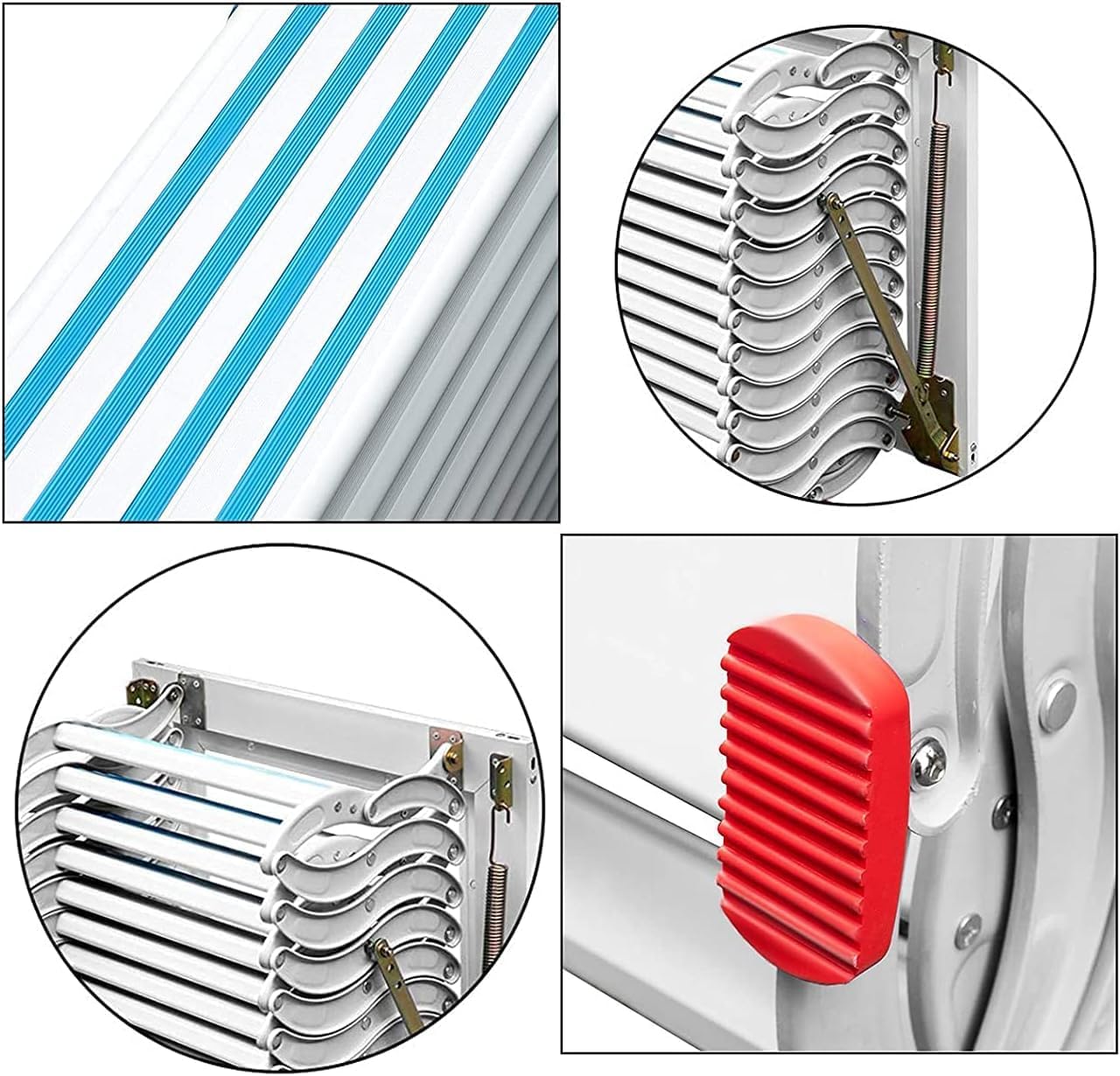 500lb Load Pull Down Attic Ladder - Manual Loft Stairs, Wall Mounted, Anti-Slip Folding Extension Ladder for Home Decor and Space Saving Solutions