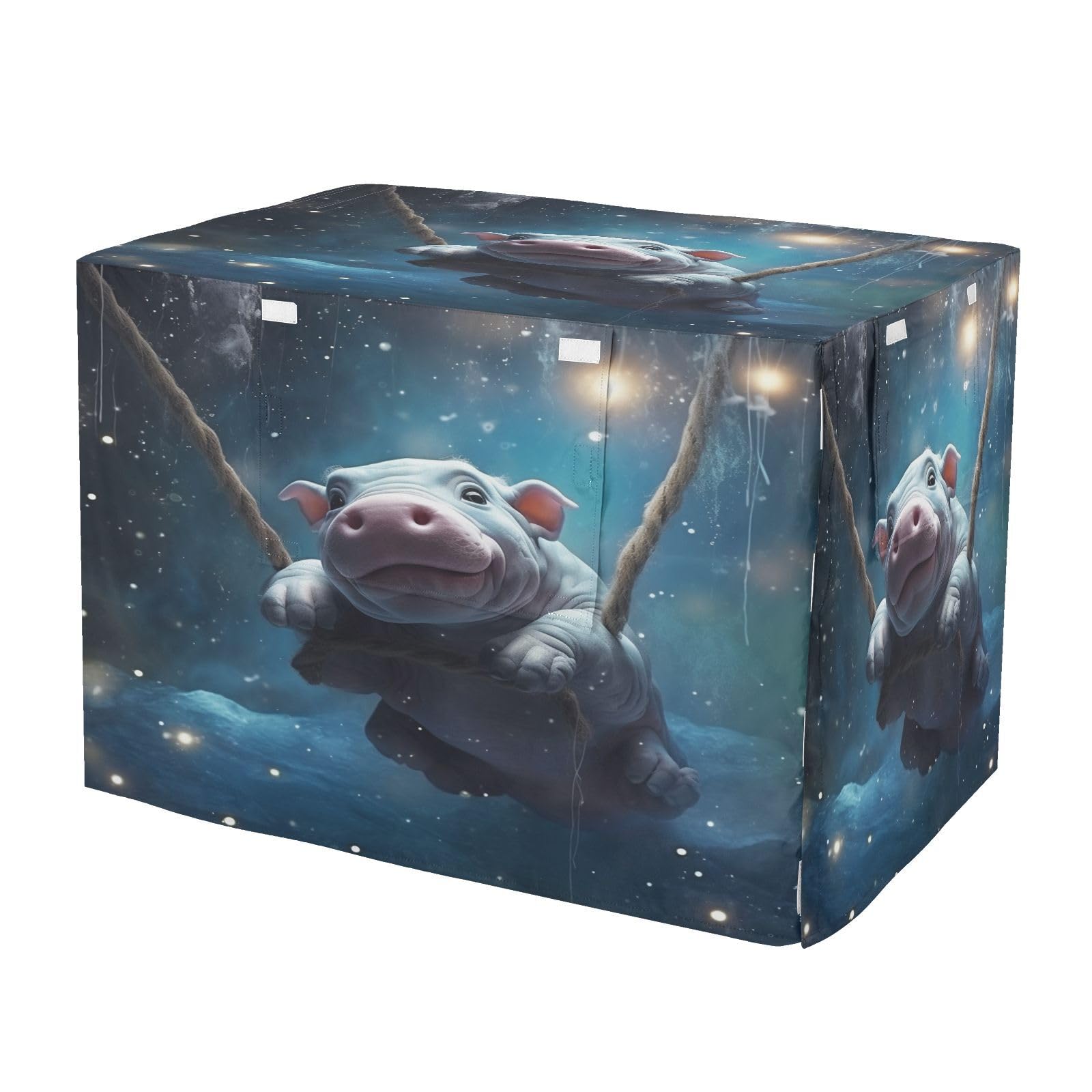 Housse de cage pour chien et chat imperméable bleu hippopotame