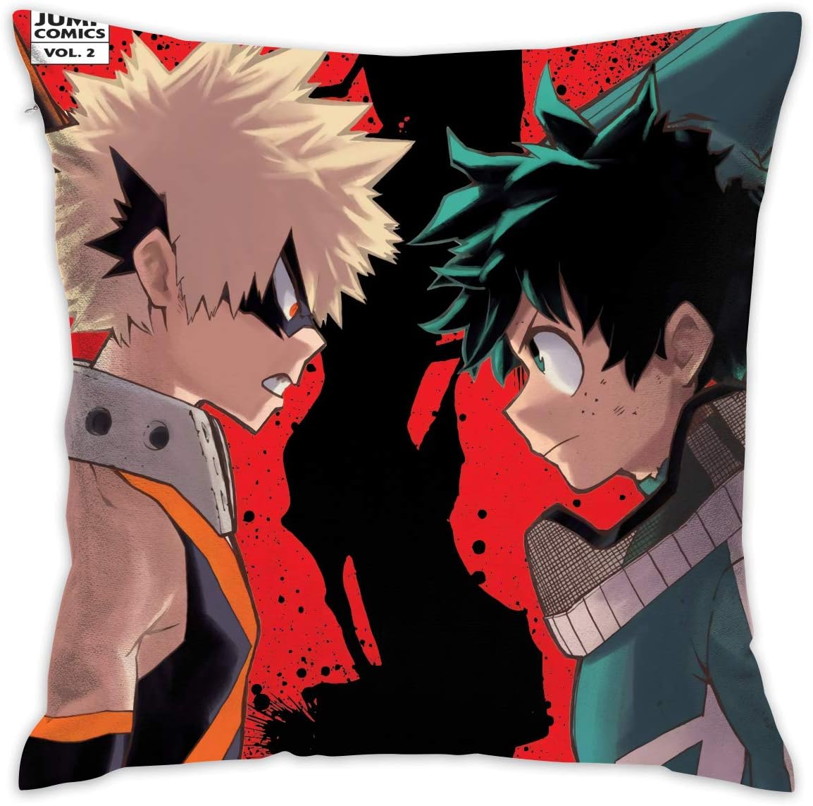 My Pillowcase Hero Anime Academia Deku&Bakugo Polyester Fleece Cool Anime Square Hug Pillowcase (18x18 Inch)
