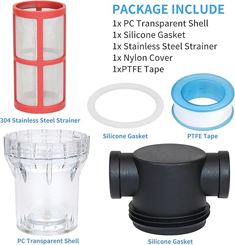 Miniatura 6 de Colador en línea hembra NPT de 34 pulgadas, accesorio de filtro de sedimento de manguera de jardín, con pantalla de acero inoxidable de malla 200