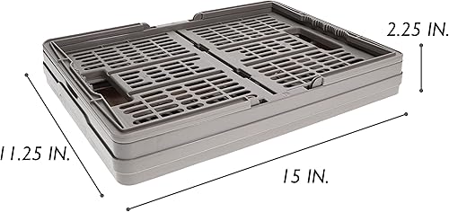 Miniatura 4 de Home+Solutions - Juego de cestas plegables de 3 piezas, contenedores de plástico gris para almacenamiento multiusos