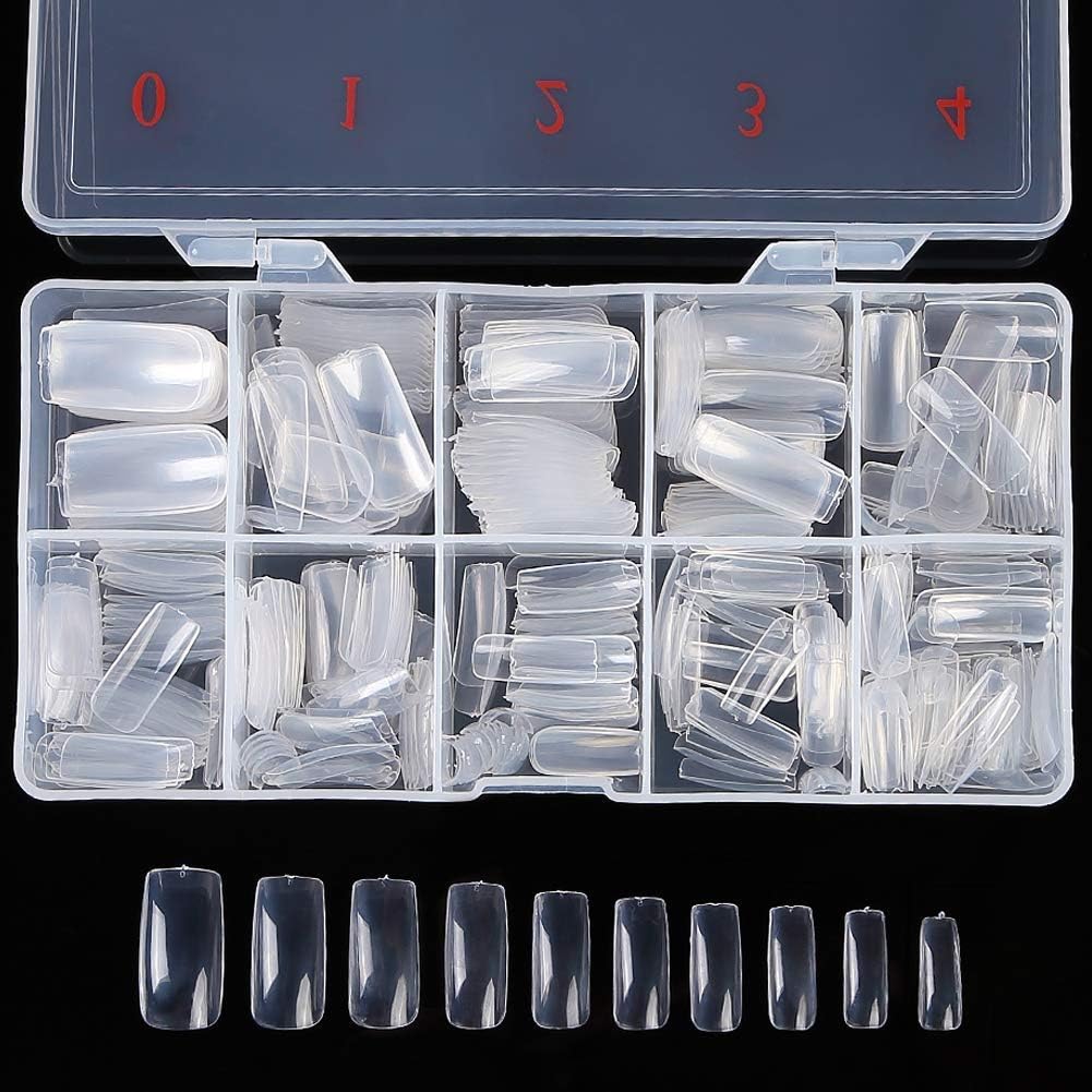 Belicia Oval Nails 100pcs Full Cover Artificial Press On Nails Natural, 10 Sizes With Box