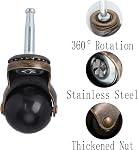 1.5" Ball Casters Stem Caster Wheels with 5/16" x 1-1/2" (8 x 38mm) Stem Antique Gold Ball Caster Swivel Caster for Furniture Casters Sofa Chair Cabinet Set of 4 (Without Brakes)