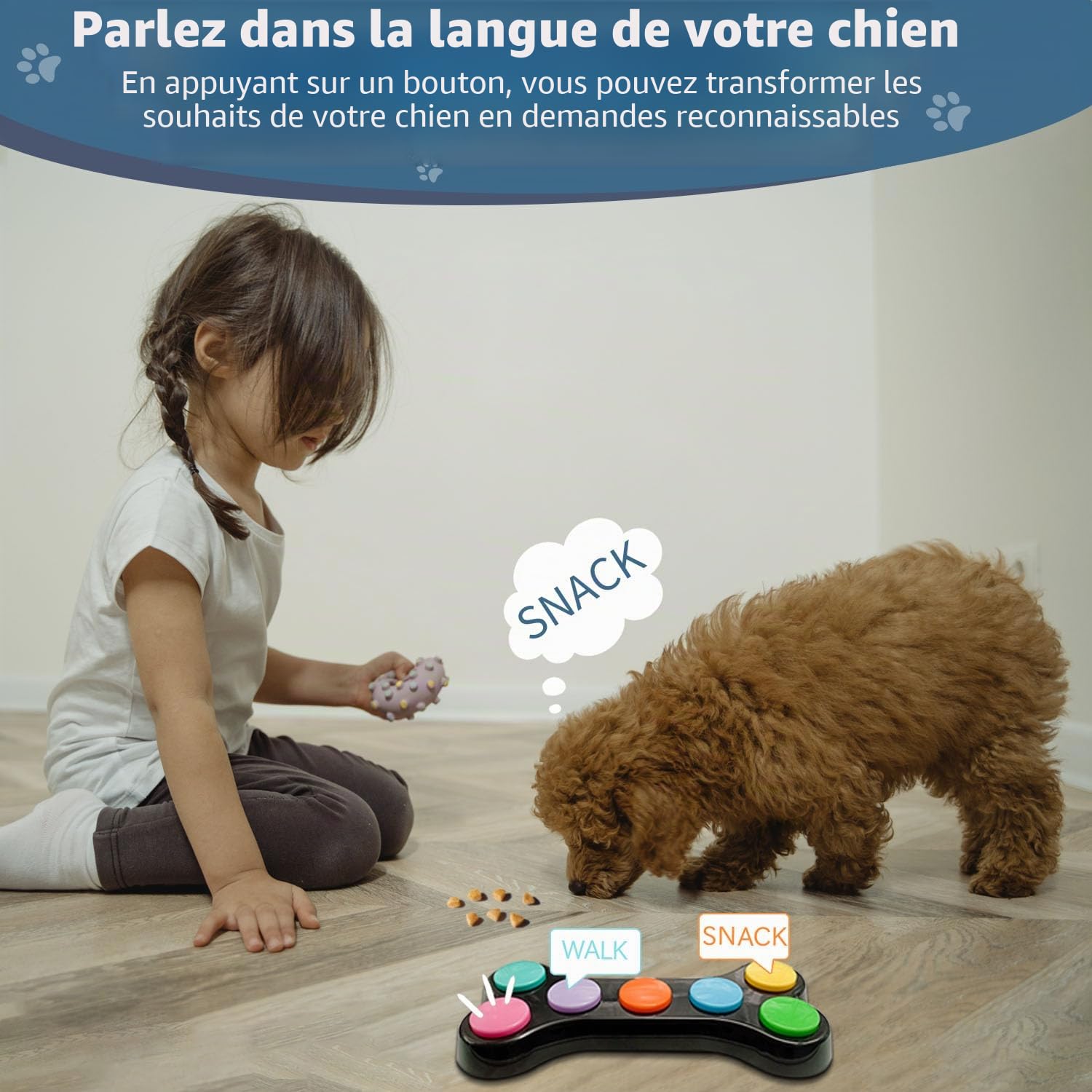 7 en 1 Boutons pour Chien,Boutons de Dressage pour Chien Boutons de Communication pour Chien,Boutons parlants pour Chien,Entraînement des Animaux de Compagnie - Bouton pour la Communication