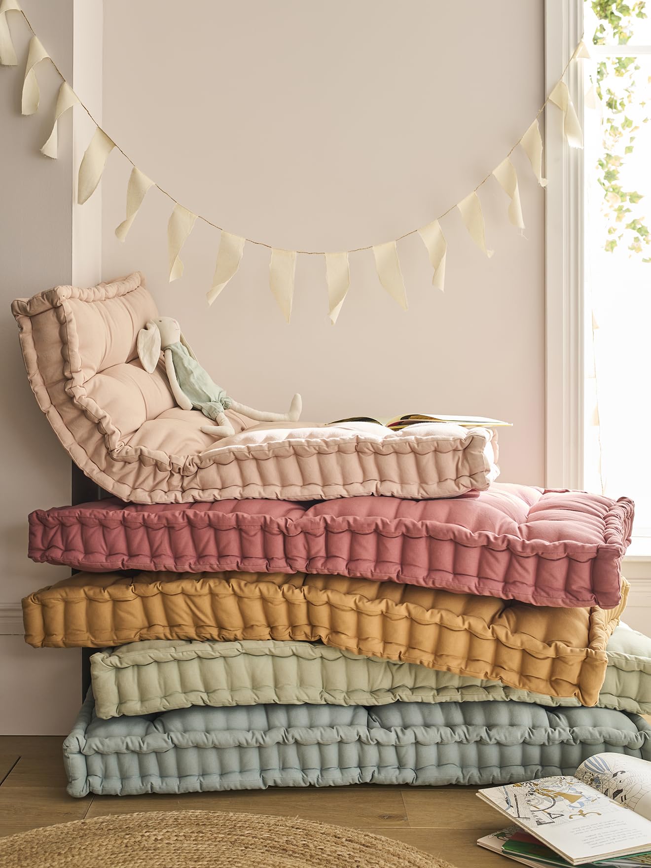 VERTBAUDET Matelas de Sol Style futon Rose 60x120