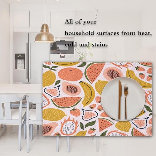 Miniatura 7 de Funny Fruit Design Placemats Set of 4 Table Mats Washable Placemat Waterproof Place Mats for Party Home Dining Table Decor 18x12 in