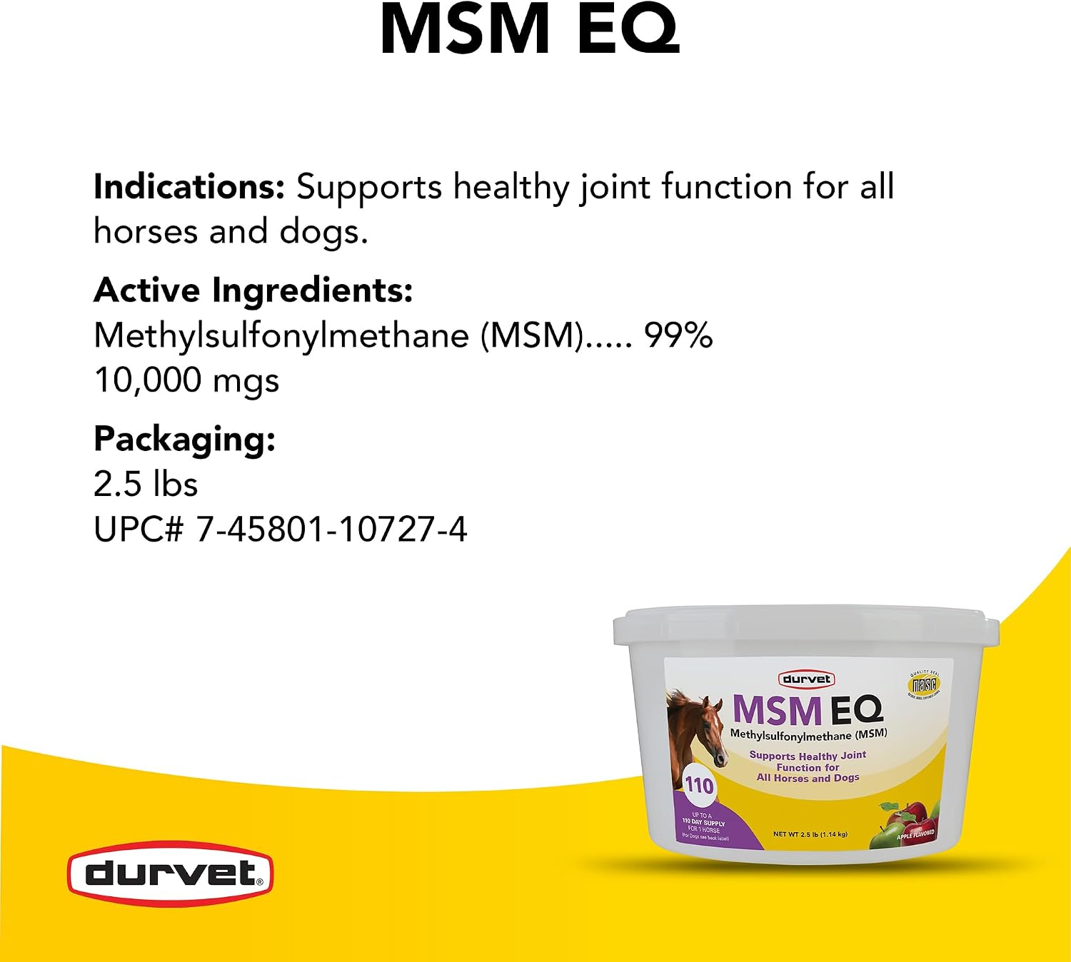 Durvet MSM EQ - 2.5 lb. Pail