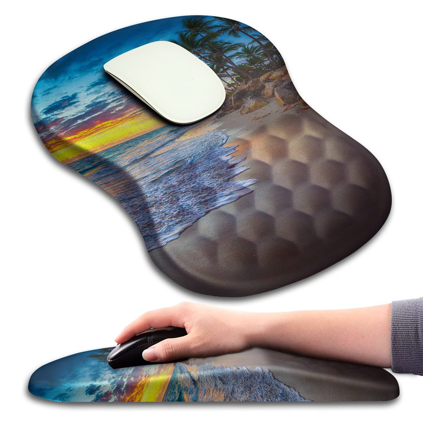 Mouse Pad Wrist Support, Ergonomic Mouse Pad with Massage Dot, Comfortable Computer Mouse