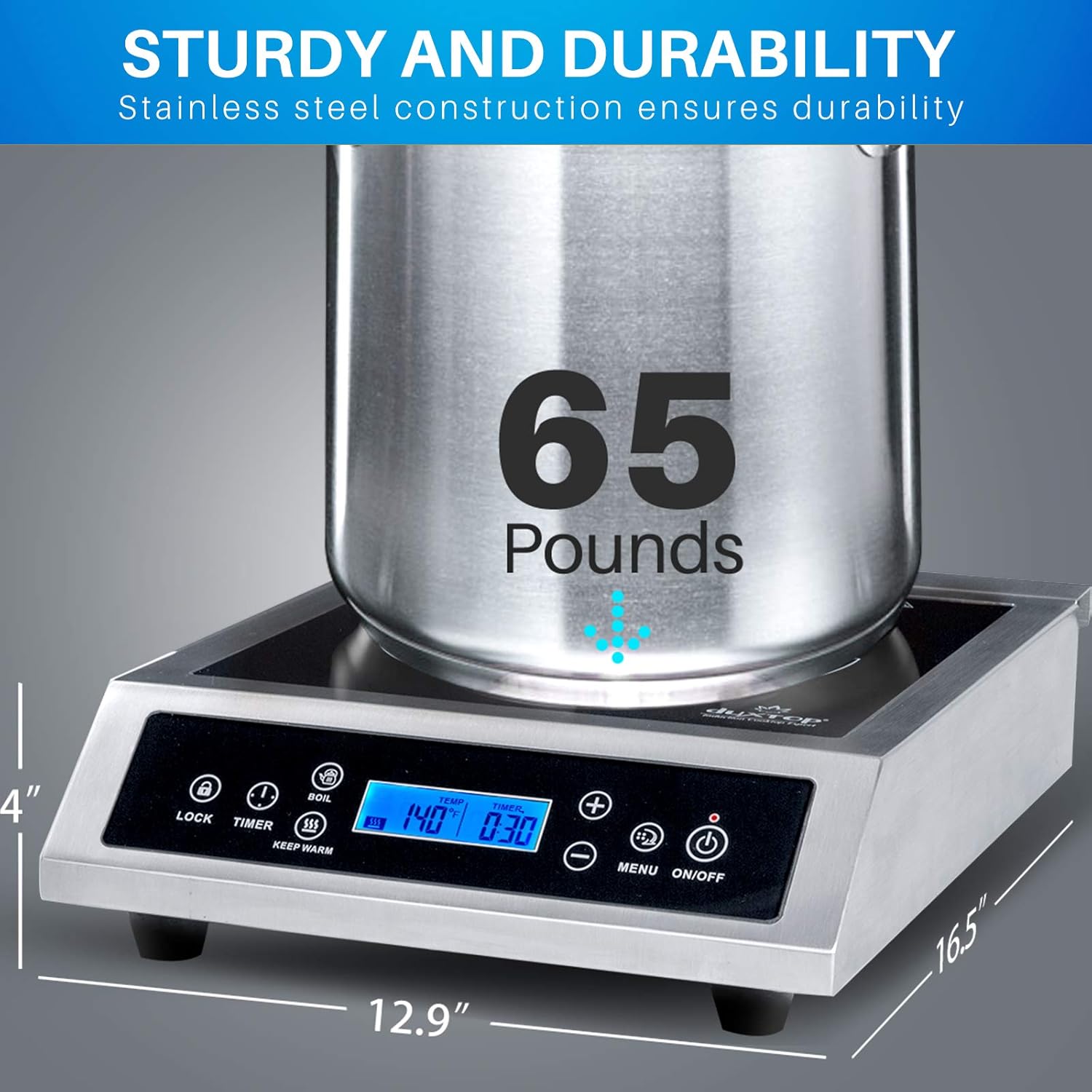 Duxtop Professional Portable Induction Cooktop, Commercial Range Countertop Burner, 1800 Watts Induction Burner with Sensor Touch and LCD Screen, P961LS/BT-C35-D: Home & Kitchen