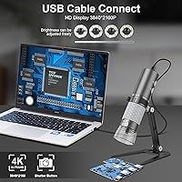 Vista 3 de Cámara de Microscopio Digital Inalámbrico Wi-Fi 4K HD Magnificador, Compatible con iPhone, iPad, Teléfonos Android y PC