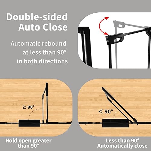 Miniatura 4 de WAOWAO Puerta transparente para bebés para escaleras, diseño moderno, acrílico con cierre automático, puerta para mascotas, 29.52-47.24 pulgadas