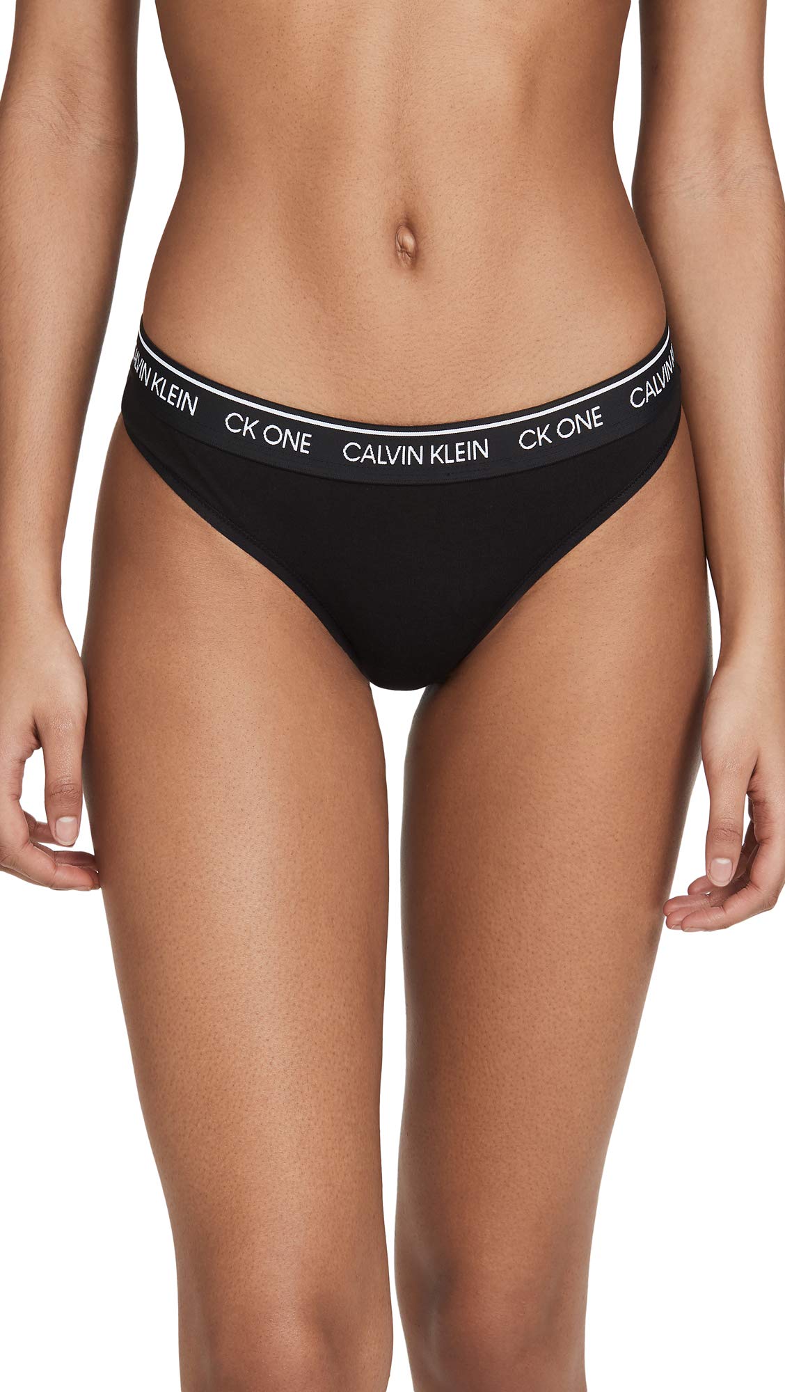 Calvin Klein Women's Ck One Cotton Thong Panty Multipants, Black, M