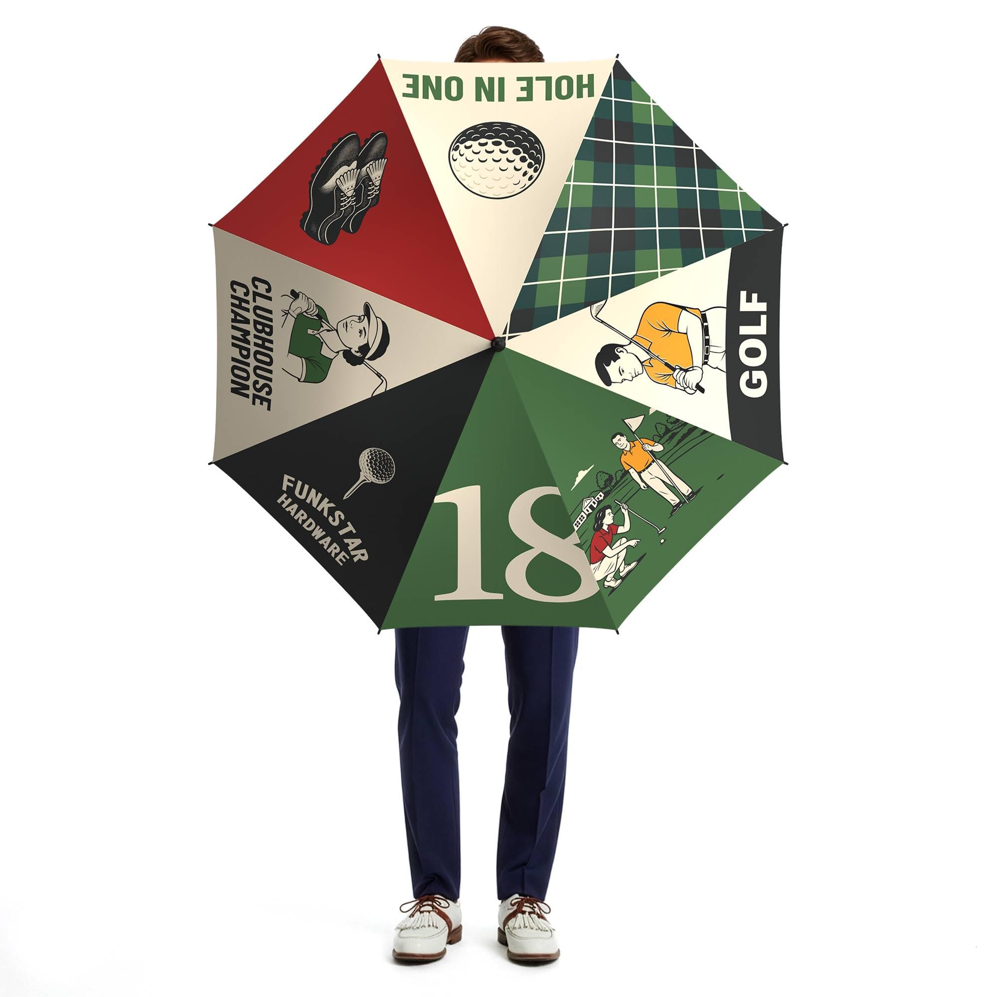 Classic stabschirm | Kräftiges design | 115 cm winddichtes fiberglas | Auto open | Wasserdicht | Großes blätterdach | Geschenk für männer und frauen
