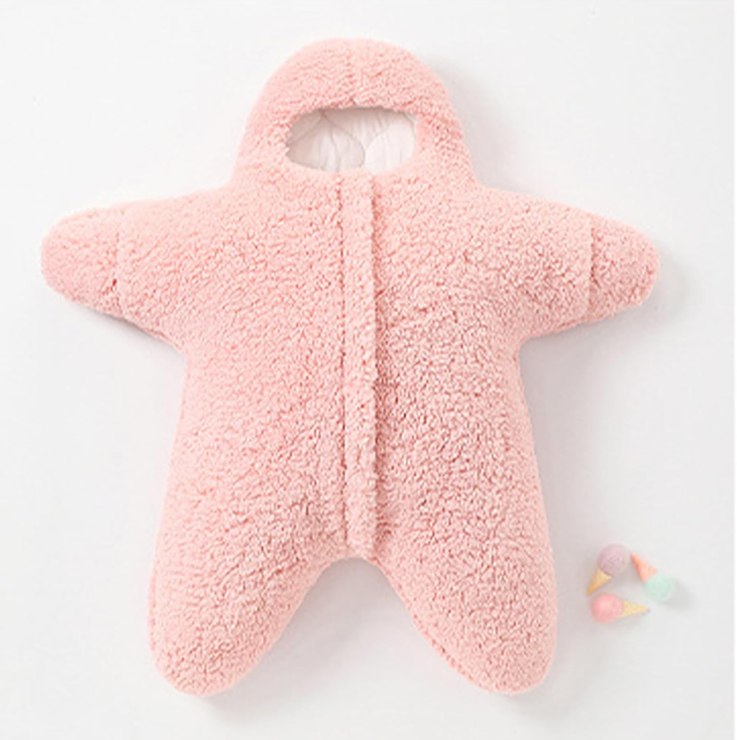 Baby Starfish Onesie, Thick Imitation Fleece Starfish Newborn Sleeping Bag, Infant Footie Jumpsuit Winter Warm Outfits