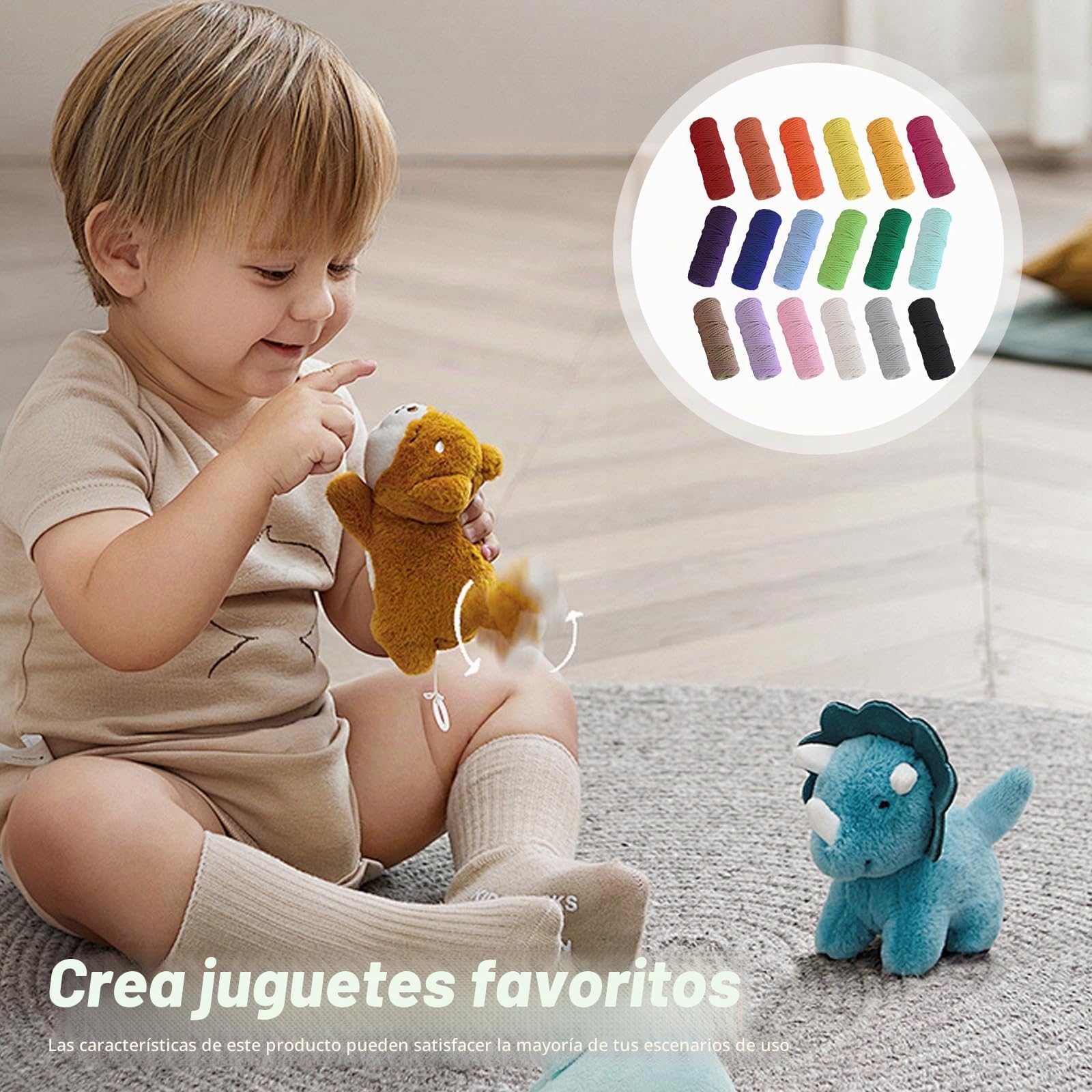 Juego de hilo de macramé de 3 mm x 30 m, 18 unidades de hilo de algodón de macramé, cuerda de algodón multicolor para manualidades, macramé, punto bohemio, decoración para salón, balcón (3 mm)