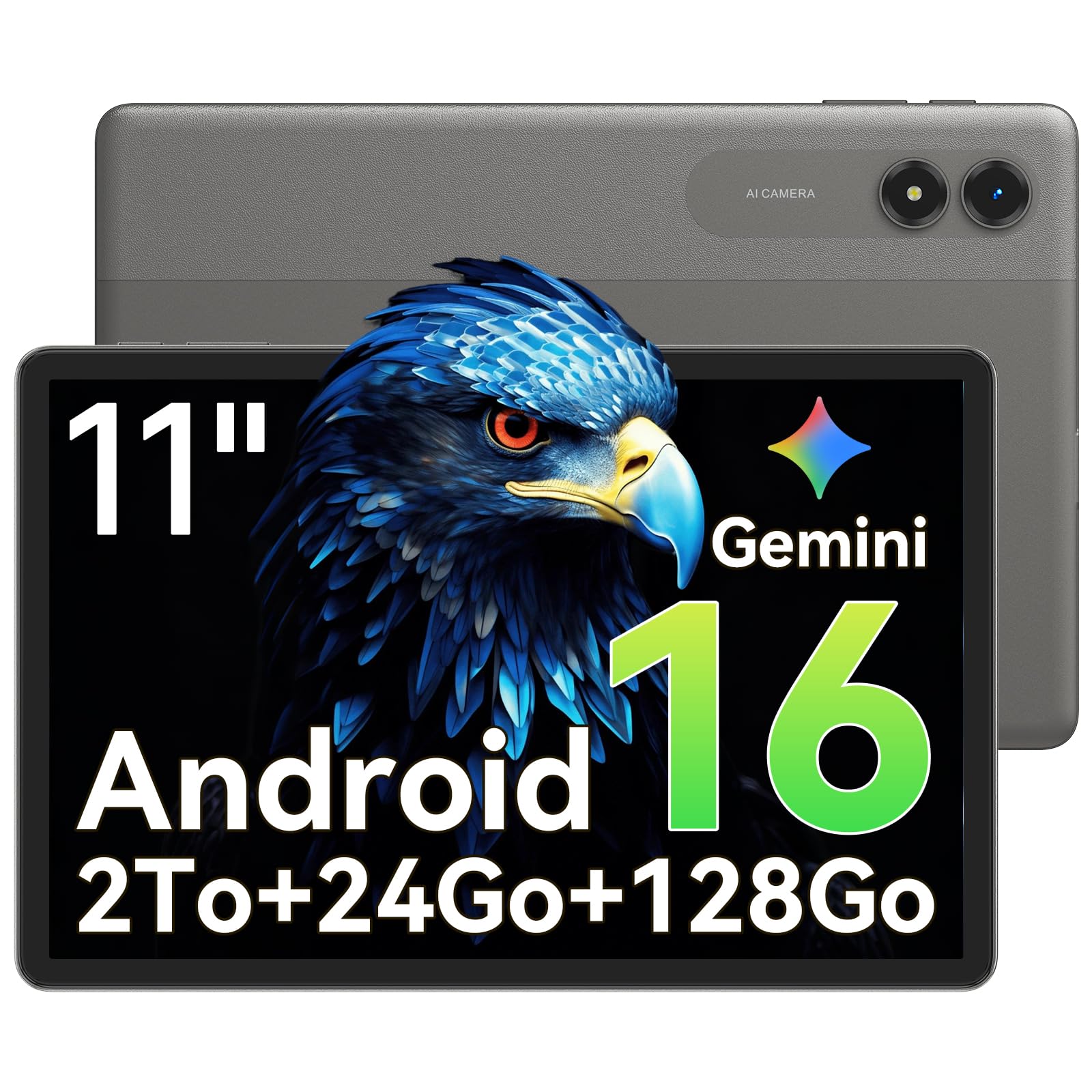 TABWEE Android 16 Tablette 11 Pouces - 24Go RAM+128Go (2To TF) | Tablette Gaming, Octa-core, 90Hz Écran, Widevine L1, 8000mAh, 13MP+8MP, Gemini AI , GPS (Garantie de 4 Ans)