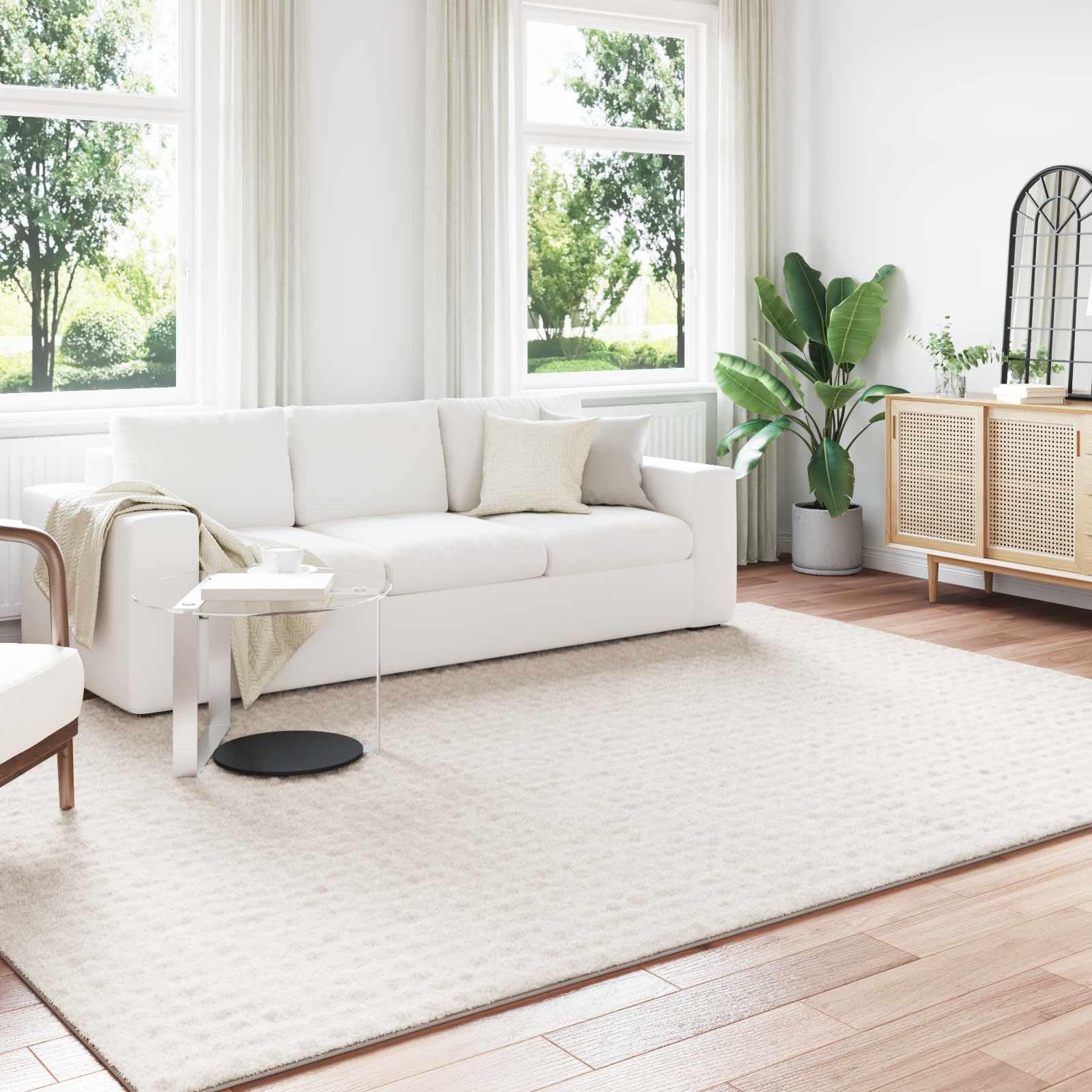 Tappeto Sirolo, 340 x 240 cm, in poliestere con pelo medio, fondo antiscivolo, per soggiorno, camera da letto, sala da pranzo e terrazza coperta, facile da pulire