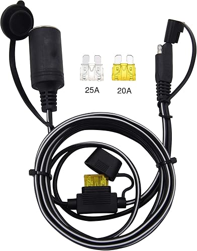 Cable de enchufe de encendedor de cigarrillos 12-24V 6.5ft 14AWG SAE a hembra, calibre 14, SAE 2 pines, conector de desconexión rápida, cable de