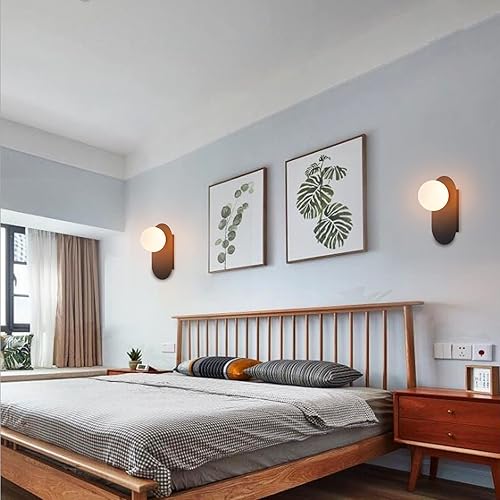 Miniatura 7 de BAODEN Juego de 2 apliques de pared modernos de 2 luces, lámpara de pared industrial de mediados de siglo, pantalla de vidrio transparente, latón