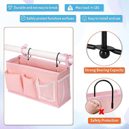 Miniatura 14 de Loghot Organizador colgante para literas y camas de hospital, rieles de cama, se puede colocar lentes, libros, teléfonos celulares, llaves