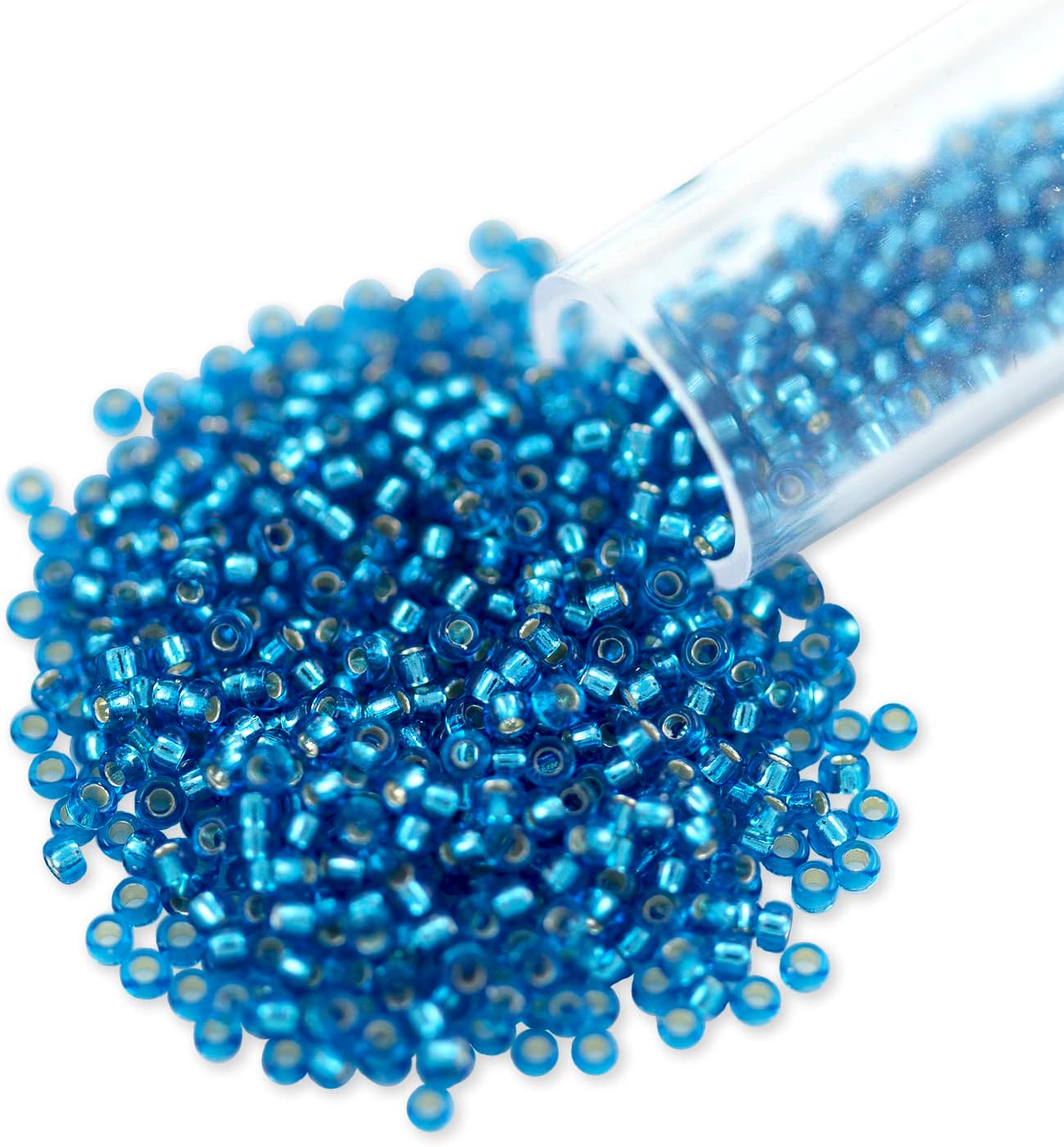 Miyuki Round Rocaille Seed Bead 15/0 Silver Lined Peacock Blue (9 Grams)
