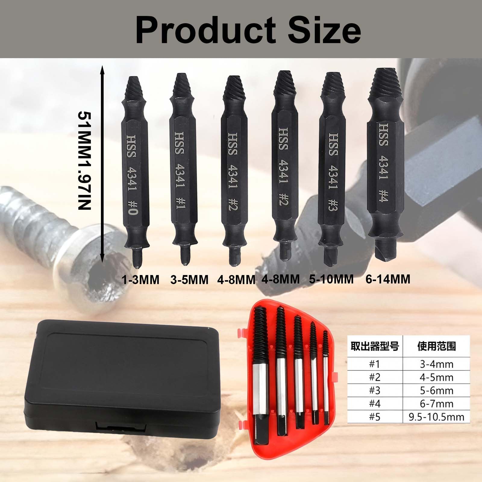 Set di 11 Estrattori per Viti Spanate e Danneggiate, 5 Estrattori a Spirale e 6 Estrattori a Doppia Testa, Kit per Rimuovere Viti e Bulloni, Compatibile con Trapano, Strumento Universale per