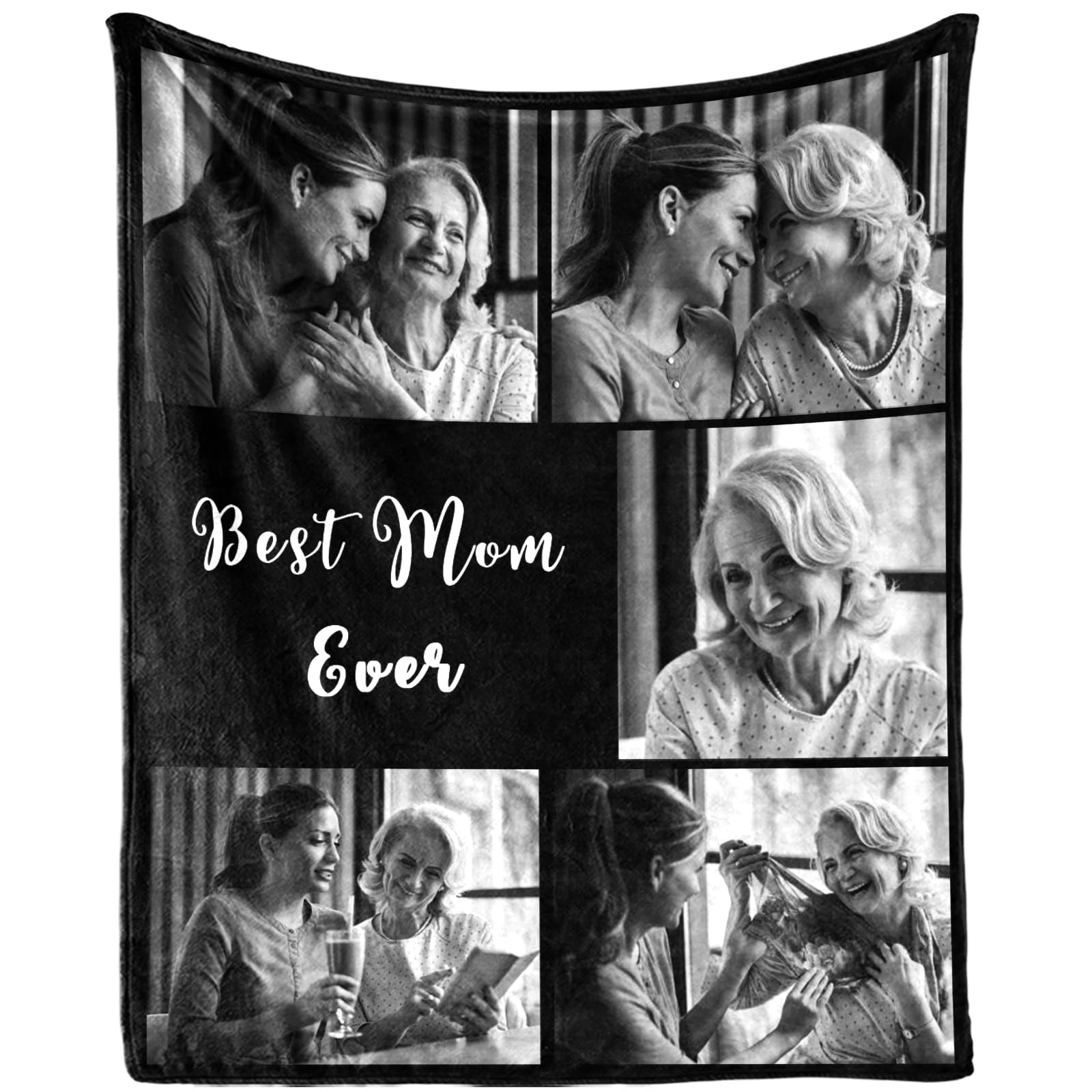 TERRALIX Personalised Memorial Blanket Custom Flannel Throw Blanket with Photo Text Customised Memorial Gifts for Loss of Loved One (5 Photos)
