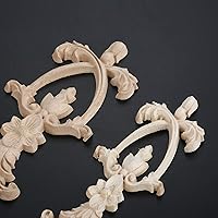 Vista 6 de MUXSAM Apliques de marco largo, calcomanías talladas en madera, 1 paquete de tallado de madera sin pintar para pared, puerta, espejo, armario